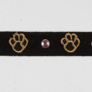 Embroidery Paws Collar with crystals